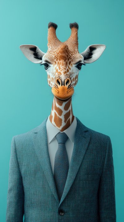 Creative Image Of A Giraffe Wearing A Business Suit 58382560 Bf1b 421d A0c3 38b8e22b5b33 2 Gigapixel Standard 6x