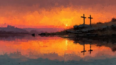 Crosses Of Jesus Christ On The Hill. Digital Wate 6049f9b6 Ab71 4675 A0db 32d9fa22f29c 2 Gigapixel Standard 6x