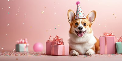 Cute Dog In Party Hat And With Gifts On Light Bac Cc1bce21 0d14 4728 A55f Ccbda9bc25f6 1 Gigapixel Standard 6x