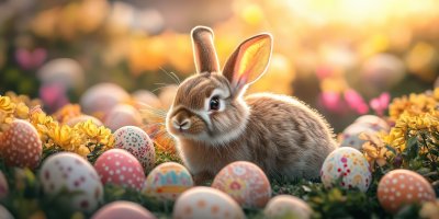 Cute Fluffy Rabbit Sitting Among Colorful Flowers 0bb63fea 7132 4fc2 A8cd 40b12bd24315 1 Gigapixel Standard 6x