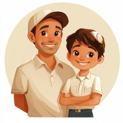 Dad And Son Playing Baseball. Cartoon Characters 98b1a1f2 3f1b 41e7 A868 45aed7dc1a51 2 Gigapixel Standard 6x