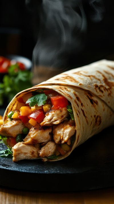 Delicious Chicken Wrap With Steam Rising Showcasi 1cadb770 74db 4262 9fa5 D0ad11465d2b 3 Gigapixel Standard 6x