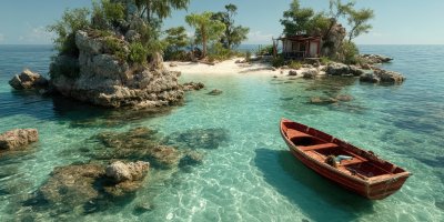 Deserted Island Rocks Green Vegetation And Beach A37f6c86 55f9 41d6 Adad 5c83393d2d46 0 Gigapixel Standard 6x