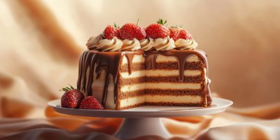 Dessert Stand With Delicious Caramel Cake On Color Background Caramel Dessert Ultra Realistic Photorealistic Ar 2 1 1736179255 Gigapixel Standard 6x