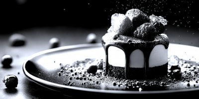 Exquisite Dessert Plated With Edible Gold And Fin 1aacbf0b C307 4287 9b3d 9ada4fd19458 0 Gigapixel Standard 6x Silver