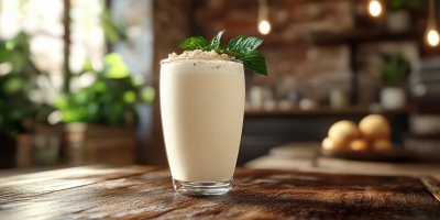 Fresh Milk Shake On Wooden Table. Milkshake. Ultr 76940204 2969 4cb4 97e6 4db614b8d14a 1 Gigapixel Standard 6x