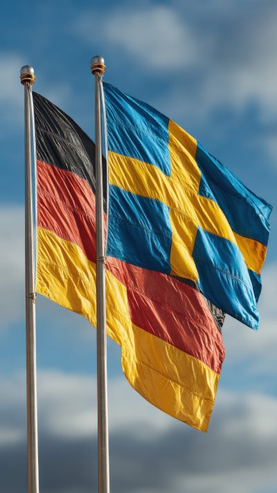 Germany And Sweden Two Flags On Flagpoles And Blu Ccc28786 10f1 4247 8811 F31462efd58e 0 Gigapixel Standard 6x
