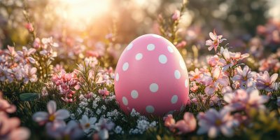 Giant Pink Polka Dot Egg Nestled In Blooming Flow A7ffc527 1ec2 46c3 A2ea 6fbcdd244c6c 2 Gigapixel Standard 6x
