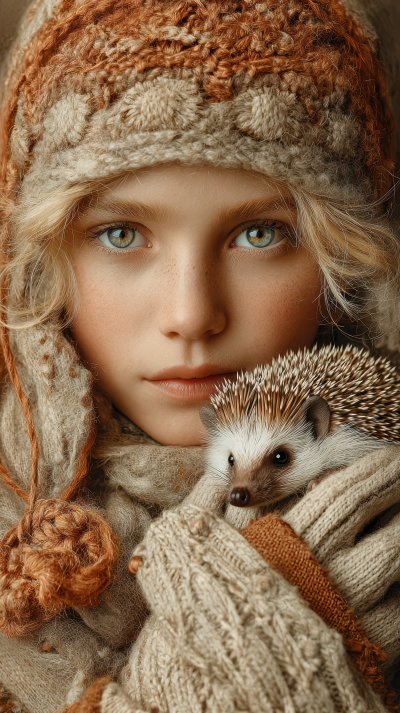 Girl Holding Hedgehog In Gloves. Hedgehog. Ultra R 2bd85bb6 Dab4 410e B059 Cb63e2e1f486 0 Gigapixel Standard 6x