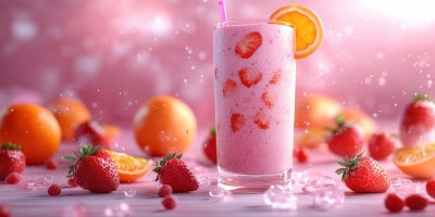 Glass Of Fresh Smoothie And Fresh Orange And Stra 689ae1a9 7def 4e63 9e0c 27712814e7ec 1 Gigapixel Standard 6x