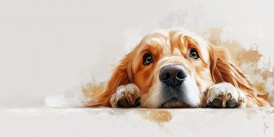 Golden Retriever Laying Over White Background. Go D57706ea 2a70 49af B045 Cb07b8dd374a 2 Gigapixel Standard 6x