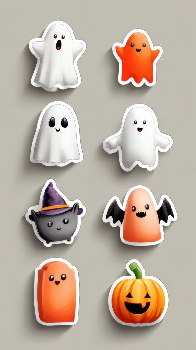 Halloween Ghost Sticker. Halloween Icon Set. Ill 61ff1b3b 9a09 4dec 9c37 A4fbc7de2d5a 3 Gigapixel Standard 6x