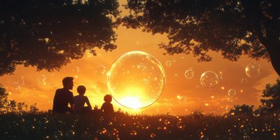 Happy Family Having Picnic And Blowing Soap Bubbl 76998815 C8db 40ac 895b 46518c38b92c 1 Gigapixel Standard 6x