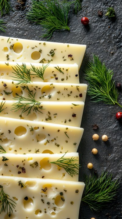 Havarti Cheese With Dill. Cheese Slices. Ultra Re 5dff8565 37a5 4565 8f6e D501a2bbe88e 0 Gigapixel Standard 6x
