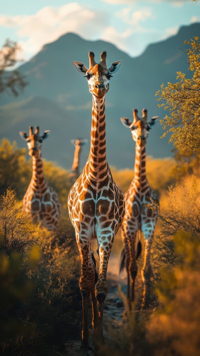 Herd Of Giraffes Walking In Arid Kenyan Savannah. G 9b3be43a Da22 4c89 8f48 Aa5a1702d150 1 Gigapixel Standard 6x