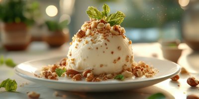 Indulge In Unique Sri Lankan Inspired Dessert Featuring Creamy Ice Cream Topped With Crunchy Nuts And Fresh Mint Delight 1737771688 Gigapixel Standard 6x