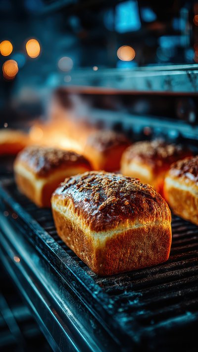 Industrial Conveyor Oven In A Bakery. Hot Bread Leaves 0b38adaa 288b 429e B163 728203135832 1 Gigapixel Standard 6x