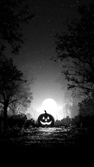 Jack O Lantern In The Night. Autumn Icon Set. Il 65f759e2 5fdf 4cd1 8264 71a7104670b4 2 Gigapixel Standard 6x Bw