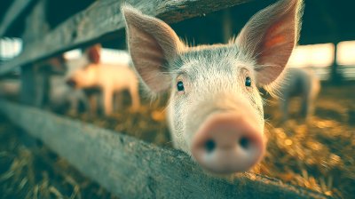 Large White Swine On Farm. Pig. Ultra Realistic. P 46bcad7c 246b 4f53 A4eb A93246c9d4ee 2 Gigapixel Standard 6x Tealorange