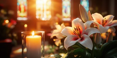Lilies And Candles In Church At Sunset Lilies Bat Fb5a944e 7d55 4c33 A59d 7f625a2d41a2 3 Gigapixel Standard 6x