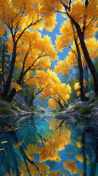 Low Angle View Of Cottonwood Trees. Autumn Trees. 0a0f8e95 8d81 4f10 941b 225c5477206a 1 Gigapixel Standard 6x