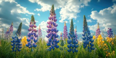 Lupine Flowers In Meadow Under Cloudy Sky. Wildfl 93b76363 315e 49ac 9bcb 23346f1a4854 2 Gigapixel Standard 6x