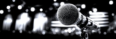 Microphone On Auditorium Podium. Empty Microfone S 36f838ec 085d 4a56 9161 C435541c32ae 1 Gigapixel Standard 6x Silver