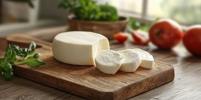 Mozzarella Block And Slices On A Cutting Board. C C9931a51 0b33 4194 Adc4 F4920bf3ad76 1 Gigapixel Standard 6x