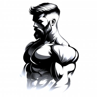 Muscle Man Logo Icon On White Background Gen Ee57f826 F8d1 46db 9fc9 5e468301b99a 0 Gigapixel Standard 6x Silver