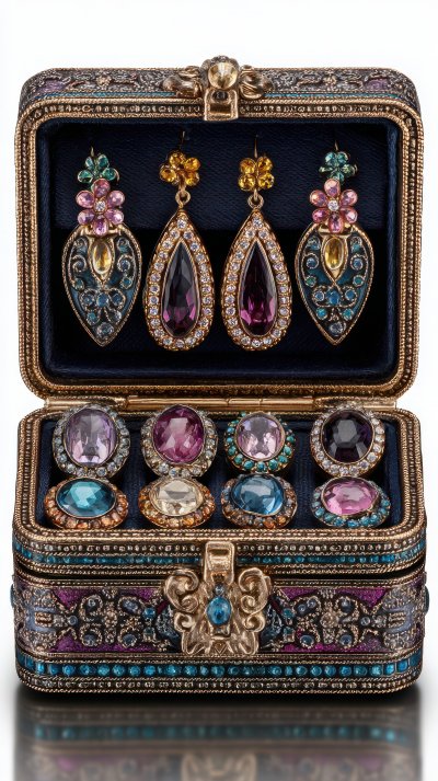 Ornate Antique Style Jewelry Box Showcasing A Col A48d8c85 Fd99 4de3 8082 B932029968a6 3 Gigapixel Standard 6x
