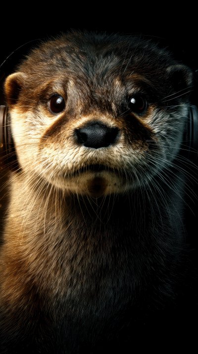 Otter Wearing Headphones Isolated On Black Backgr 7f92285c Ed0f 4a71 9383 9e99888f21db 2 Gigapixel Standard 6x