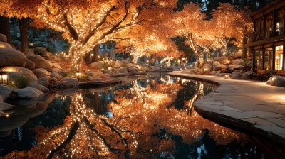 Patio Lights. Autumn Trees. Ultra Realistic. Phot D51246bd 5e32 4320 910d 28bb169c779e 0 Gigapixel Standard 6x