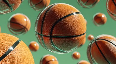 Pattern Of Basketballs Against Green Background. 7b535d59 E484 45a8 B05a 38afcb369c09 0 Gigapixel Standard 6x