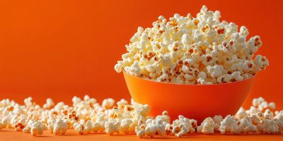 Popcorn On An Orange Background. Popcorn. Ultra R E1edccaa Da7b 4a2e 981b 708d20aacba4 0 Gigapixel Standard 6x