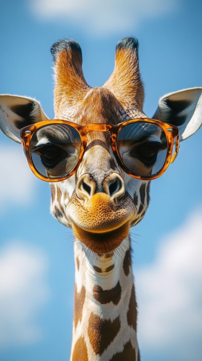 Portrait Of A Giraffe With Hipster Sunglasses. Gira E9cc4b22 2e7f 4e56 A7da E2b9496725a9 3 Gigapixel Standard 6x