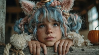 Portrait Of Little Girl With Blue Hair Wearing Unicorn 5c7b7f8d 4cbf 44ed 89a1 3747396e23c5 1 Gigapixel Standard 6x