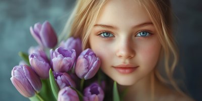Portrait Of Teenage Girl With Bouquet Of Purple Tul 77874fdc B0ae 4246 A17f 34fd31c4ea07 2 Gigapixel Standard 6x