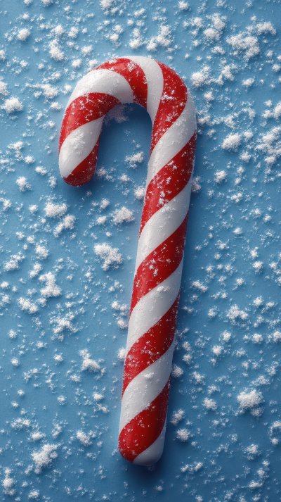 Red And White Candy Cane On A Blue Snowy Backgrou Fab55e5e Fac2 4e6f 9610 F6c483048011 3 Gigapixel Standard 6x