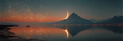 Serene Night Landscape With Crescent Moon A 6e580d54 C2a3 4c69 A3ef E67201494de1 2 Gigapixel Standard 6x