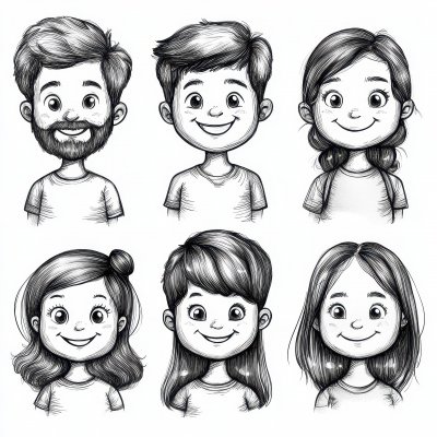 Set Of People Faces. Family Member Face Icons Suc B818e842 D087 4959 Aa89 0cbaa2e7c901 0 Gigapixel Standard 6x