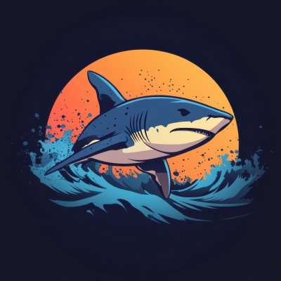 Shark Swim In The Waves Logo Design Illustration 70d184a3 87b6 48e4 87db 12ef7a717c4d 3 Gigapixel Standard 6x