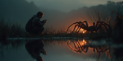 Side View Of A Guy Taking A Photo Of A Spider In A9064188 D13e 4af9 8887 995394ededaf 1 (2) Gigapixel Standard 6x