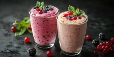 Side View Of Two Berries Milkshakes In Glass Jars Ecc0b8e2 35b9 4a46 9503 5537198072b6 1 Gigapixel Standard 6x