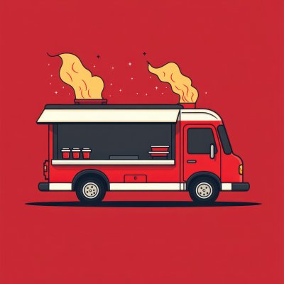 Simple Illustration Of A Food Truck With A Plume 337fa061 7ef7 49c0 9258 59b42f3a1f3f 3 Gigapixel Standard 6x