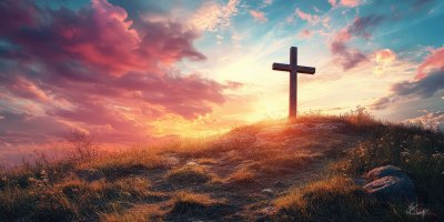 Single Cross On Hill At Sunset With Vibrant Sky. Cf00b43f 55f7 428b 95ef Cc172b4e73c5 3 Gigapixel Standard 6x