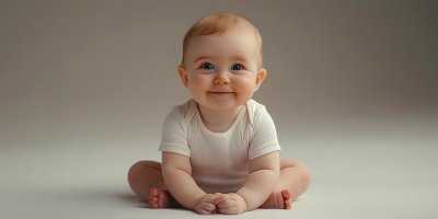 Smiling Baby Girl Toddler In White Bodysuit. Cute 67cd9774 10ba 4d8f 9b33 F56c15c1af76 3 Gigapixel Standard 6x Stylut