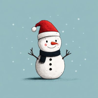 Snowman With Santa Hat Cartoon Illustration Isolat A2fb9fed 7632 462f B193 52cf8936599f 0 Gigapixel Standard 6x
