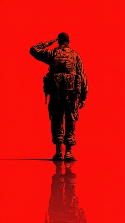 Soldier Saluting Red Background Military Patriot 2167510a B97f 482a A4f6 46cbd1217f48 3 Gigapixel Standard 6x