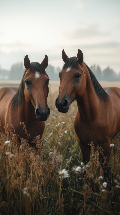 Two Horse Standing In Field. Wild Horse. Ultra Re 1f5a862c C57c 4530 82e7 23c6b4302e8b 0 Gigapixel Standard 6x