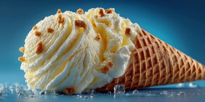 Vanilla Ice Cream On A Blue Background. Ice Cream 878fac4a 8bcf 4708 A527 605da2d6e465 0 Gigapixel Standard 6x